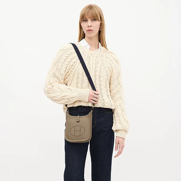 Túi Đeo Chéo Hermès Evelyn TPM Etoupe Màu Nâu - Túi xách - Vua Hàng Hiệu