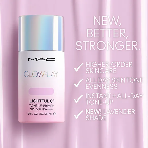 Kem Lót MAC Glow Play Lightful C3 Tone-Up Primer SPF 50+/PA+++ - Tone Lavender 30ml - Trang điểm - Vua Hàng Hiệu