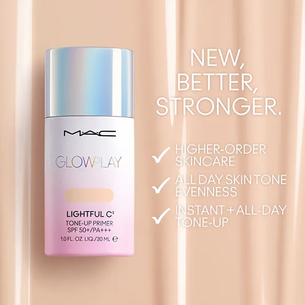 Kem Lót MAC Glow Play Lightful C3 Tone-Up Primer SPF 50+/PA+++ - Tone Peach 30ml