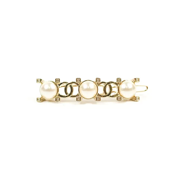 Kẹp Tóc Nữ Chanel CC Pearl Hair Clip Gold Tone 21A Màu Vàng - Phụ kiện - Vua Hàng Hiệu