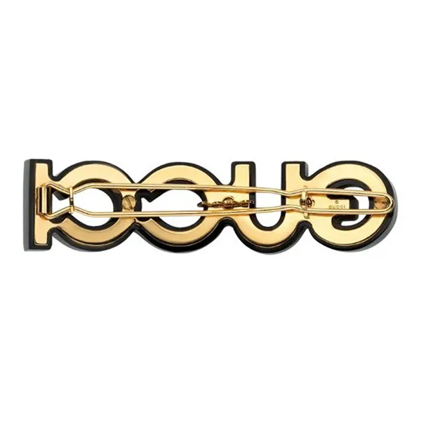 Kẹp Tóc Nữ Gucci Hair Slide In Gold Metal With Black Resin And Crystals 657510 I6325 8519 Màu Đen - Phụ kiện - Vua Hàng Hiệu