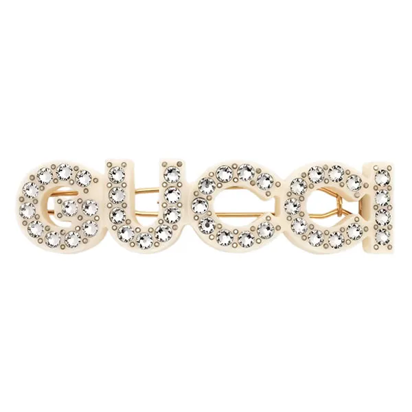 Kẹp Tóc Nữ Gucci Hair Slide In Gold Metal With Resin And Crystals 657510 I6325 8518 Màu Vàng Gold - Phụ kiện - Vua Hàng Hiệu