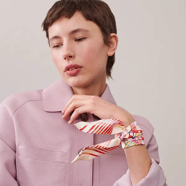 Khăn Nữ Hermès Ex-Libris Marble Silk Twilly Phối Màu
