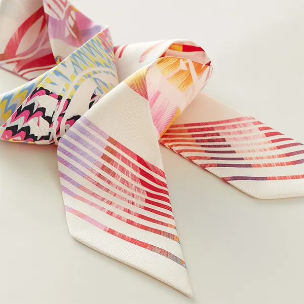 Khăn Nữ Hermès Ex-Libris Marble Silk Twilly Phối Màu