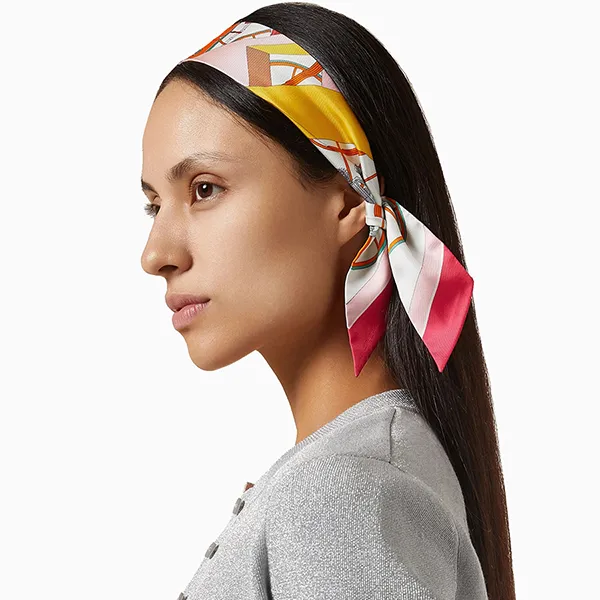 Khăn Nữ Hermès Pre-Loved Twilly Scarf In Silk Màu Hồng
