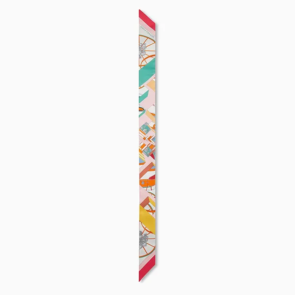 Khăn Nữ Hermès Pre-Loved Twilly Scarf In Silk Màu Hồng
