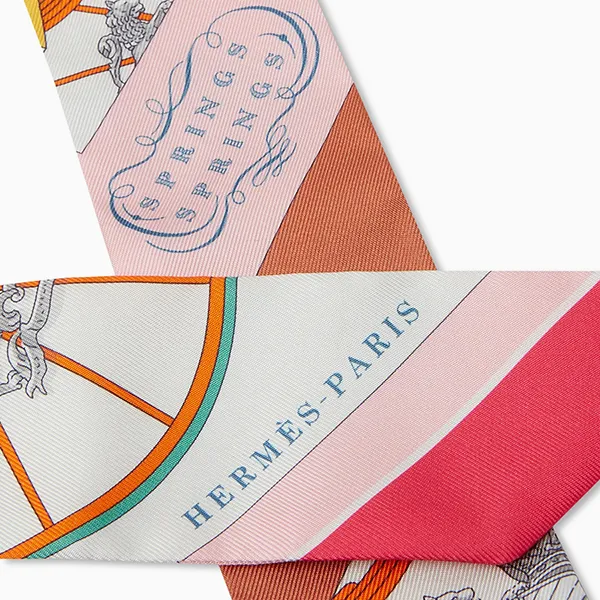 Khăn Nữ Hermès Pre-Loved Twilly Scarf In Silk Màu Hồng