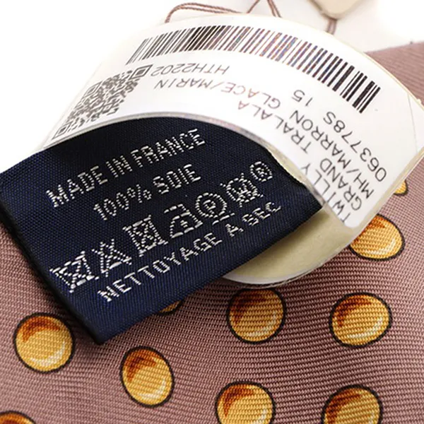 Khăn Nữ Hermès Twilly Silk Grand Tralala Marron Glace/Marine/Gold Màu Xanh