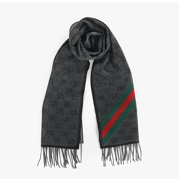 Khăn Quàng Cổ Gucci 570603 3G200 1466 Màu Đen Xám - Thời trang - Vua Hàng Hiệu