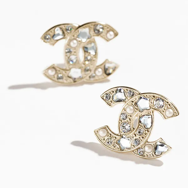 Khuyên Tai Nữ Chanel CC Studs Earrings Màu Vàng