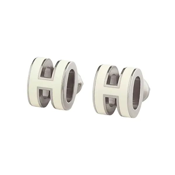 Khuyên Tai Nữ Hermès Mini Pop H Earrings Marron Glacé H608002FP49 Màu Trắng - Trang sức - Vua Hàng Hiệu