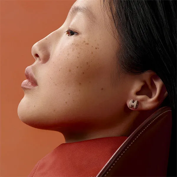 Khuyên Tai Nữ Hermès Mini Pop H Earrings Marron Glacé H608002FP55 Màu Nâu Bạc - Trang sức - Vua Hàng Hiệu