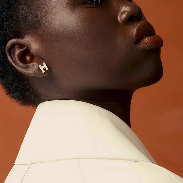 Khuyên Tai Nữ Hermès Mini Pop H Earrings White Màu Trắng Vàng Hồng - Trang sức - Vua Hàng Hiệu