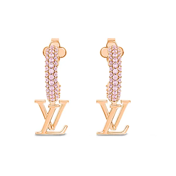 Khuyên Tai Nữ Louis Vuitton LV Iconic Earrings Pink Gold M02380 Màu Vàng Hồng