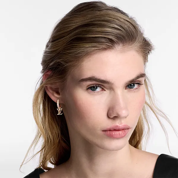 Khuyên Tai Nữ Louis Vuitton LV Iconic Earrings Pink Gold M02380 Màu Vàng Hồng