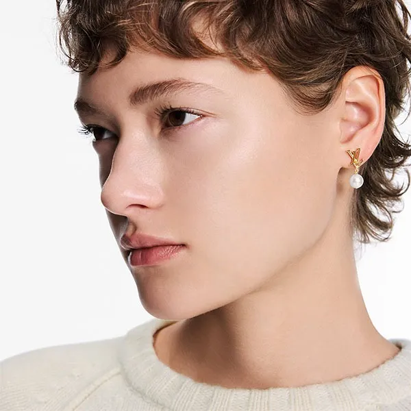 Khuyên Tai Nữ Louis Vuitton LV Iconic Louisa Earrings M01585 Màu Vàng