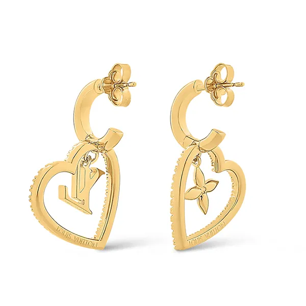Khuyên Tai Nữ Louis Vuitton LV My Heart Earrings M02308 Màu Vàng Gold
