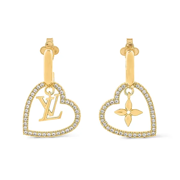Khuyên Tai Nữ Louis Vuitton LV My Heart Earrings M02308 Màu Vàng Gold