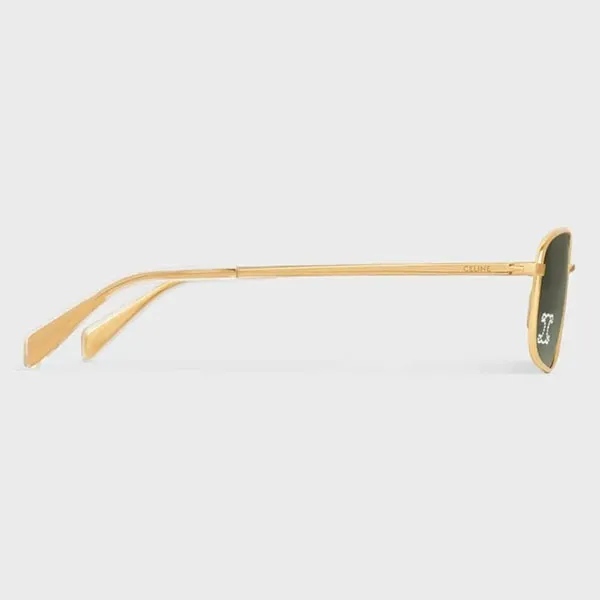 Kính Mát Celine Triomphe Rhinestone 02 Sunglasses In Metal With Crystals 4S285CMSB.35SG Màu Vàng - Xanh