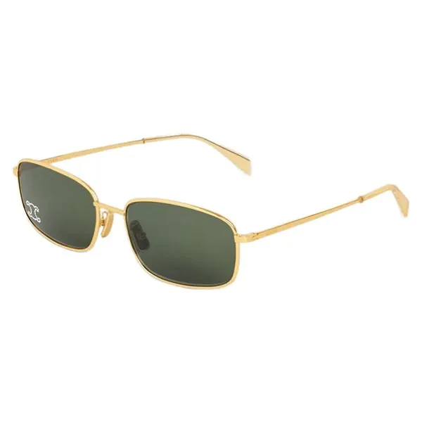 Kính Mát Celine Triomphe Rhinestone 02 Sunglasses In Metal With Crystals 4S285CMSB.35SG Màu Vàng - Xanh