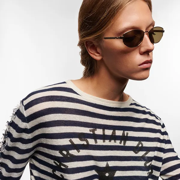 Kính Mát Dior Cannage B1U B0C0Sunglasses SS25 Màu Xanh Vàng - Kính mắt - Vua Hàng Hiệu