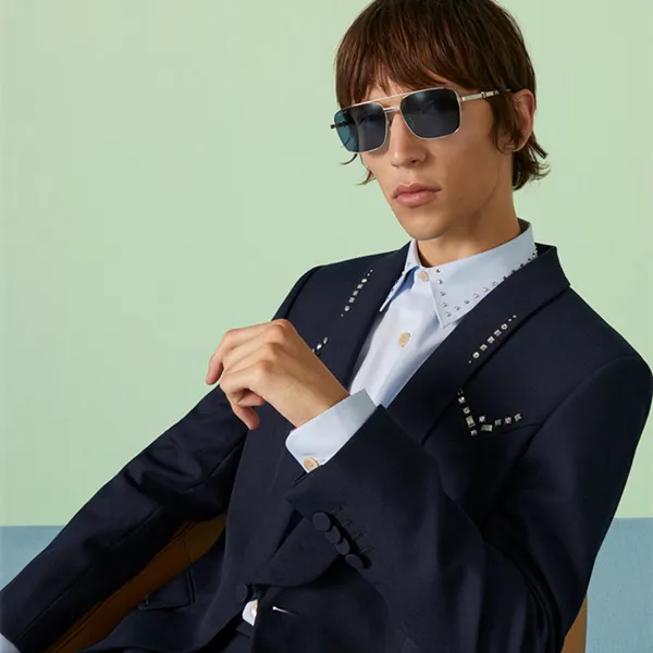 Kính Mát Gucci Sunglass 755269 I3330 8140 Màu Xanh/Bạc - Kính mắt - Vua Hàng Hiệu