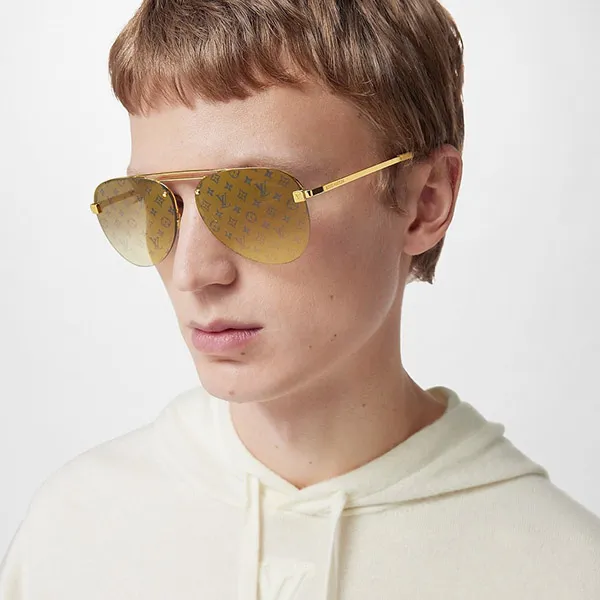 Kính Mát Louis Vuitton LV Clockwise Sunglasses Gold Monogram Z1020E Màu Vàng Gold - Kính mắt - Vua Hàng Hiệu