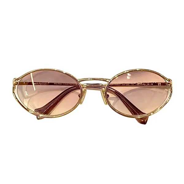 Kính Mát Miu Miu Oval SMU52Y 5AK06S Sunglasses Màu Vàng Hồng