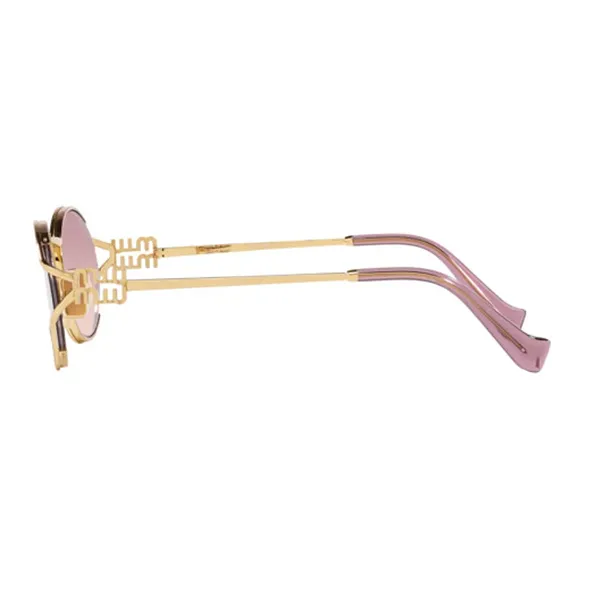 Kính Mát Miu Miu Oval SMU52Y 5AK06S Sunglasses Màu Vàng Hồng