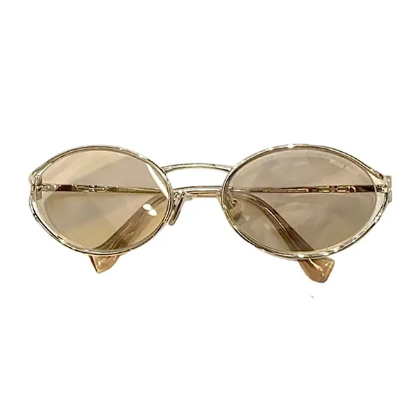 Kính Mát Miu Miu Oval SMU52Y 1BC10F Sunglasses Màu Nâu Vàng