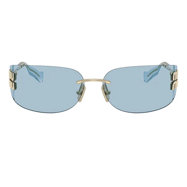 Kính Mát Nữ Miu Miu Rectangular Sunglasses SMUA51 ZVN10P Màu Xanh