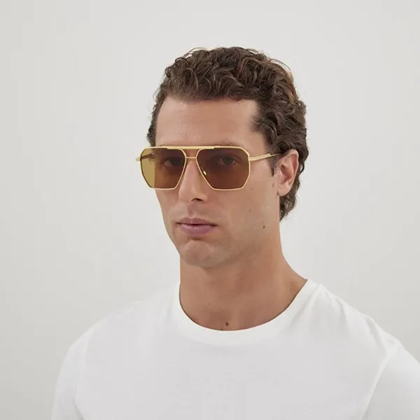 Kính Mát Nam Bottega Veneta BV1012S 008 Màu Xanh Vàng