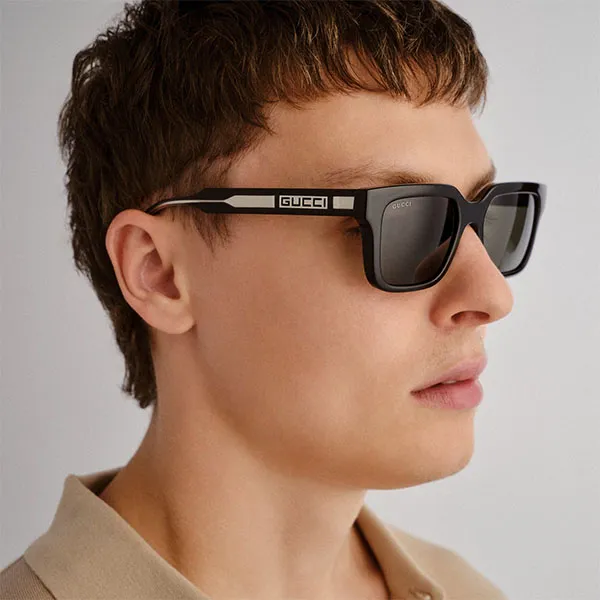 Kính Mát Nam Gucci Rectangular Sunglasses GG1732SK 001 Black Màu Đen - Kính mắt - Vua Hàng Hiệu
