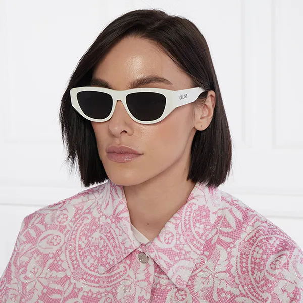 Kính Mát Nữ Celine Sunglasses CL40278U White Màu Xám/Trắng