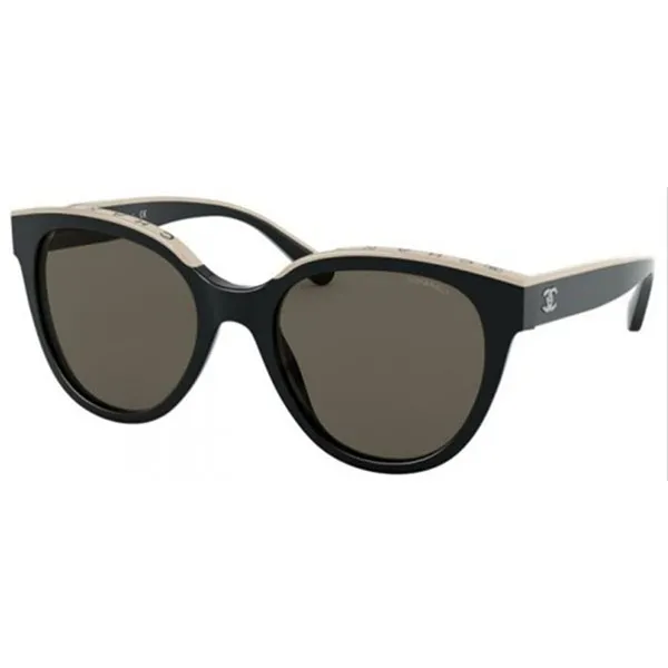 Kính Mát Nữ Chanel Pantos Sunglasses CH5414/C534/3 Màu Đen Be