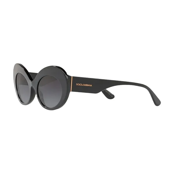 Kính Mát Nữ Dolce & Gabbana D&G Oval In Acetate Sunglasses Màu Đen