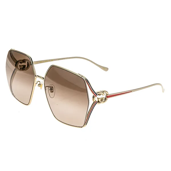 Kính Mát Nữ Gucci Sunglasses GG1322SA 002 Màu Nâu/Vàng