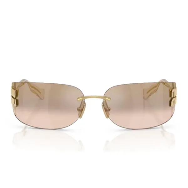 Kính Mát Nữ Miu Miu 0MU A51S Gold Geometric Sunglasses A51S 5AK20P Màu Nâu Vàng