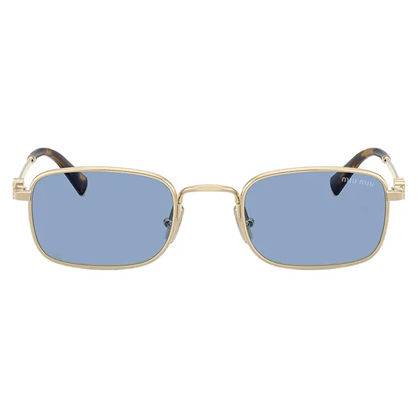 Kính Mát Nữ Miu Miu 0MU A53S ZVN60O Pale Gold Rectangular Sunglasses Màu Xanh