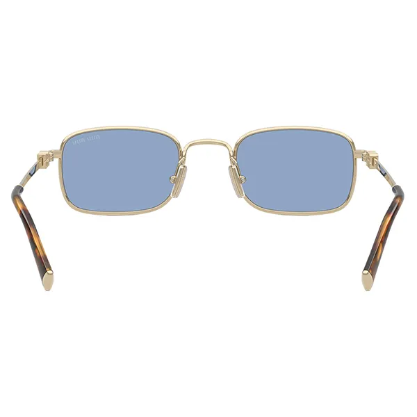 Kính Mát Nữ Miu Miu 0MU A53S ZVN60O Pale Gold Rectangular Sunglasses Màu Xanh