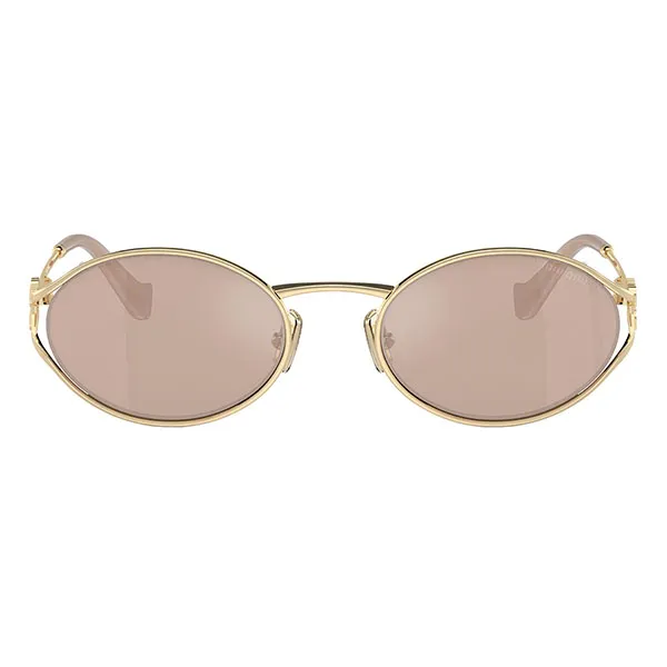 Kính Mát Nữ Miu Miu Pale Gold Pink Sunglasses MU 52YS ZVN20F Màu Hồng Vàng - Kính mắt - Vua Hàng Hiệu