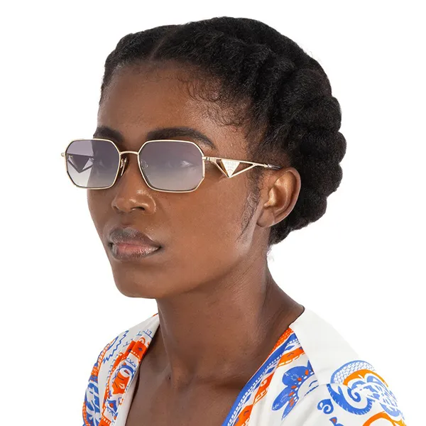 Kính Mát Nữ Prada Blue Gradient Mirror Silver Geometric Ladies Sunglasses PRADA PR A51S ZVN30C Phối Màu