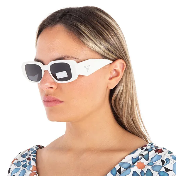 Kính Mát Nữ Prada Dark Grey Rectangular Ladies Sunglasses PRADA (PR 17WS 142-5S0) Màu Xám Trắng