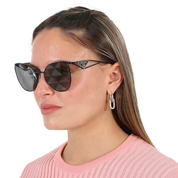 Kính Mát Nữ Prada Grey Pattern Silver Irregular Ladies Sunglasses PRADA PR 50ZS 1AB-03T Màu Xám - Kính mắt - Vua Hàng Hiệu
