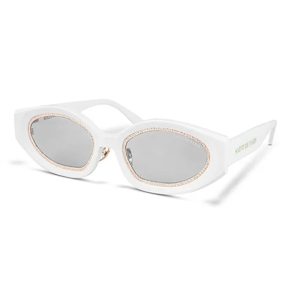 Kính Mắt Nữ Saint De Paris & Crew No 9 Hollywood White Gold With Silver Mirror Lenses Màu Trắng - Kính mắt - Vua Hàng Hiệu
