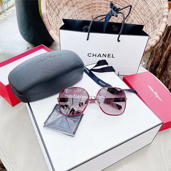 Kính Mát Nữ Salvatore Ferragamo Butterfly Gradient Sunglasses Màu Đỏ Bordeaux SF150S 728 Màu Đỏ - Kính mắt - Vua Hàng Hiệu
