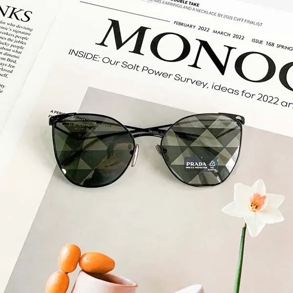 Kính Mát Unisex Prada Sunglasses Màu Đen - Kính mắt - Vua Hàng Hiệu