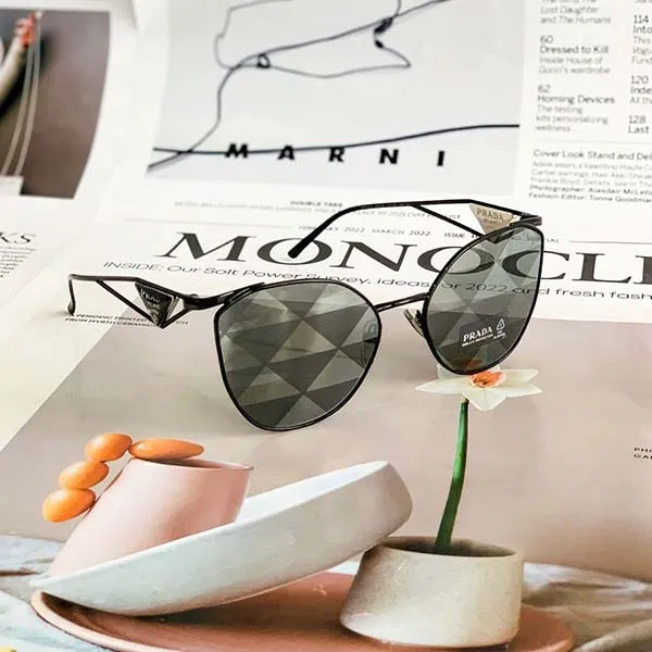 Kính Mát Unisex Prada Sunglasses Màu Đen - Kính mắt - Vua Hàng Hiệu