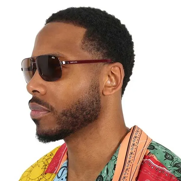 Kính Mát Lacoste Brown Shaded Rectangular Sunglasses L162S 210 61 Màu Nâu - Kính mắt - Vua Hàng Hiệu