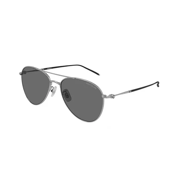 Kính Mát Unisex Montblanc MB0128S 005 Sunglasses Màu Xám Bạc - Kính mắt - Vua Hàng Hiệu